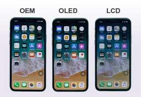iphone X OLED kokybė viduryje